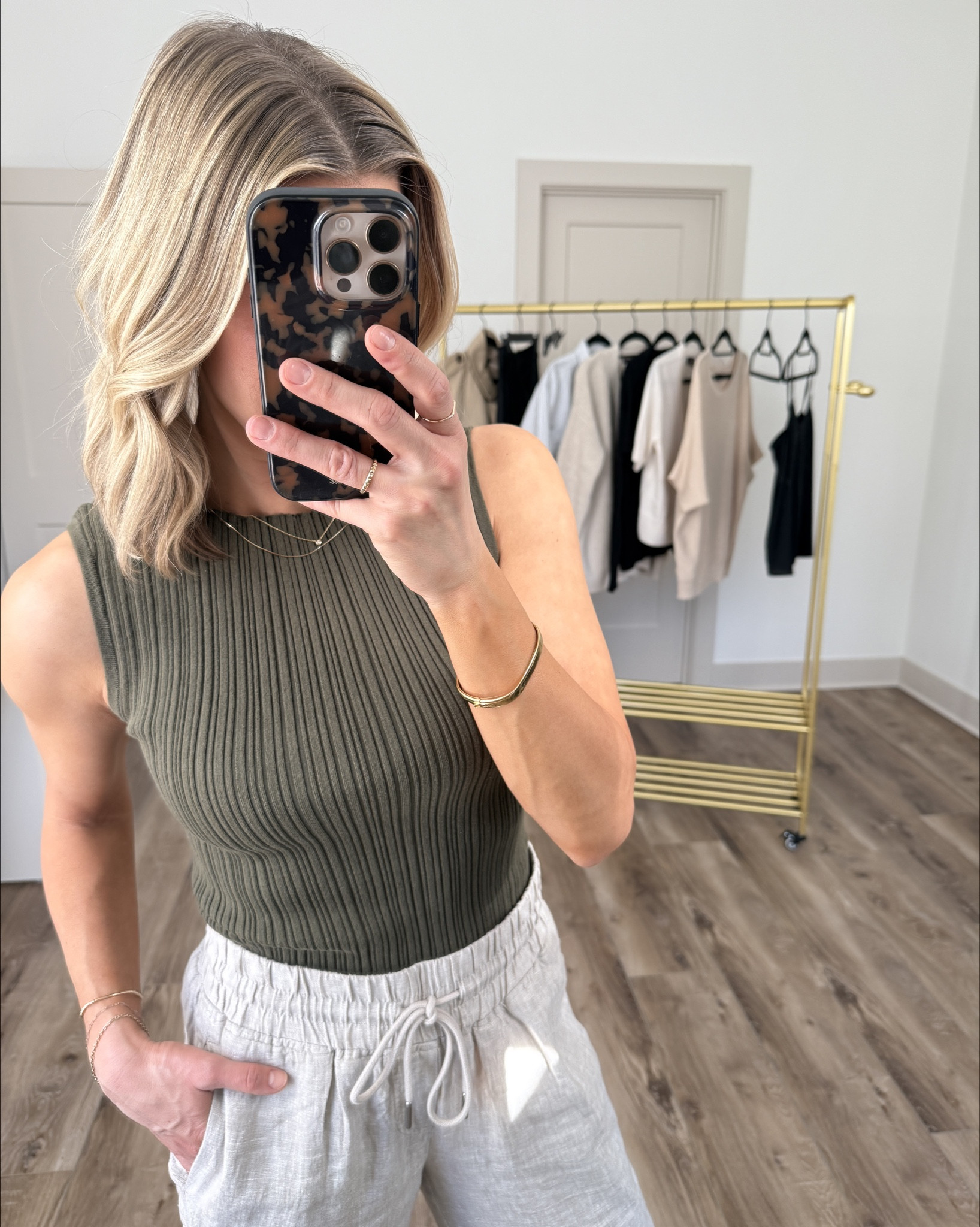 Wearing small tank, small/30 linen pants 

@Quince  #quincepartner

#LTKgrwm #LTKootd #LTKOver40