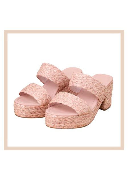 Pink raffia platform sandals 

#LTKshoecrush #LTKfindsunder100 #LTKstyletip