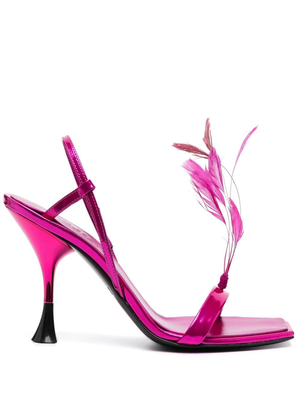 3juin feather-detail 110mm slingback sandals - Pink | Farfetch Global