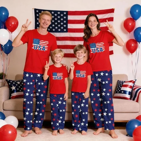 4th Of July Family Matching Pajamas Set 250th Anniversary Patriotic PJS,1776-2026 Patriotic Family Matching Pajamas, USA Semicentennial 250th Anniversary PJS | Walmart (US)