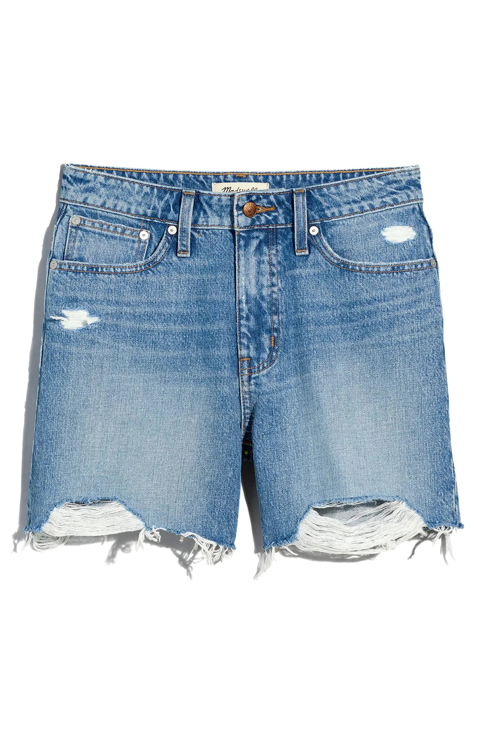 Curvy Relaxed Mid Length Denim Shorts | Nordstrom