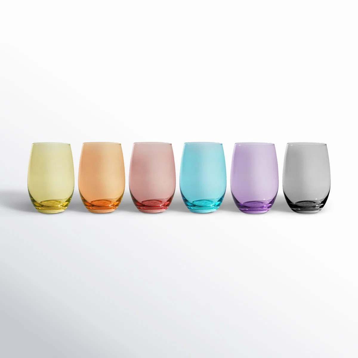 Colorful Stemless Wine Glasses (Set of 6) | Wayfair North America