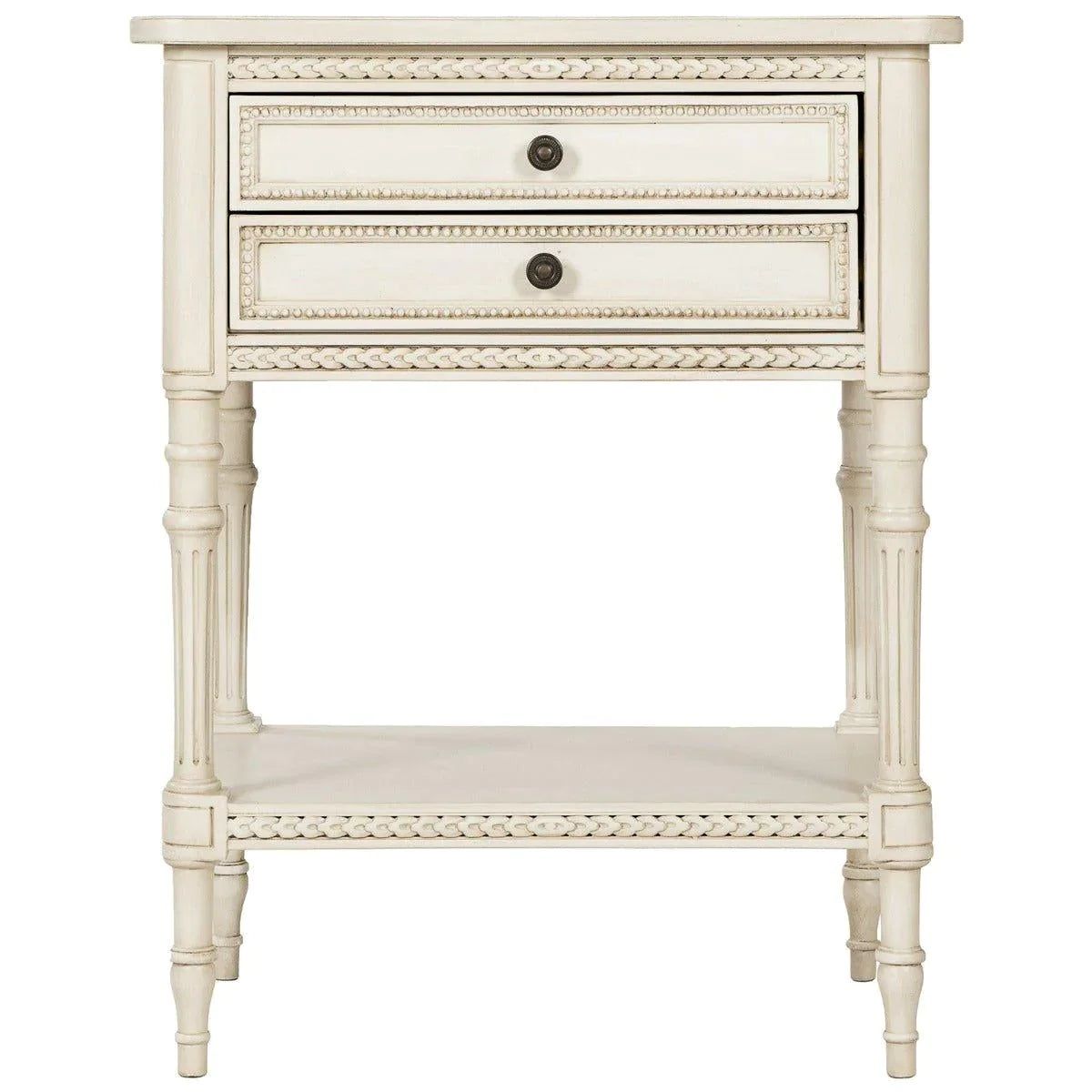Handmade French Small Two Shelf Side Table with Drawers | The Well Appointed House, LLC