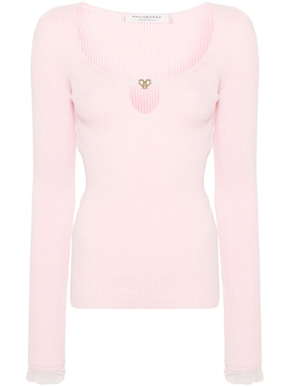 Philosophy Di Lorenzo Serafini logo-plaque ribbed-knit Top - Farfetch | Farfetch Global