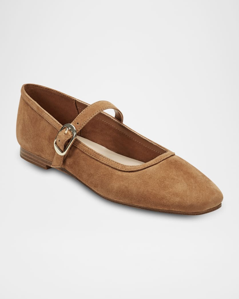 Marc Fisher LTD Garissa Suede Mary Jane Ballet Flats | Neiman Marcus