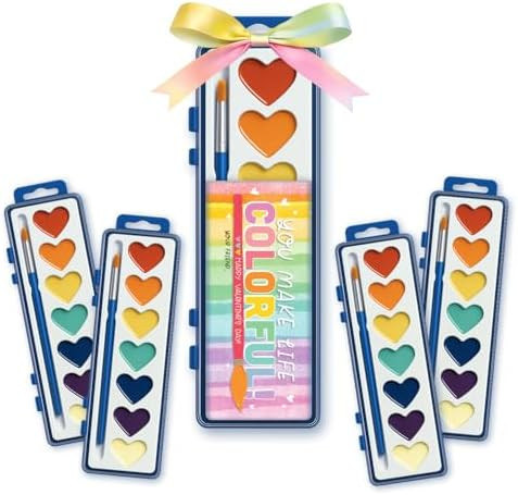 30 Pack Kids Valentines Day Gifts – Watercolor Paint Sets with Gift Tags & Ribbon, Classroom Va... | Amazon (US)