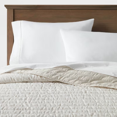 Printed Floral Voile Reversible Quilt Ivory/Beige - Threshold™ | Target