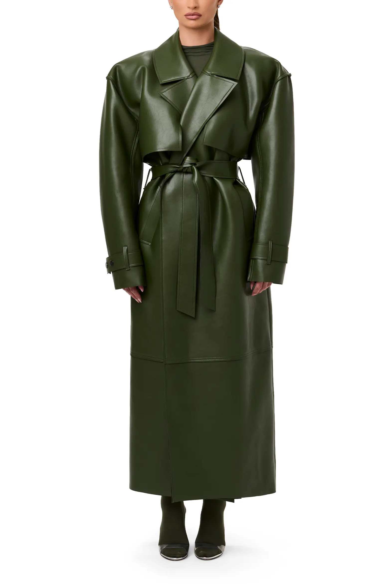 Naked Wardrobe Faux Leather Trench Coat (Women) | Nordstrom | Nordstrom