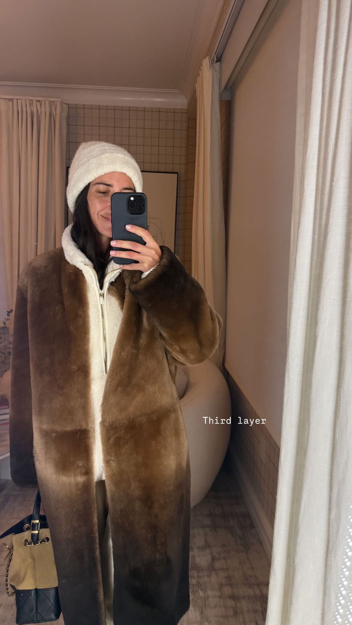 Layers of my outfit this morning. My fleece is Nylora and sweats and Monrow