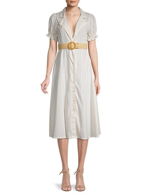 WeWoreWhat Bella Oxford Stripe A-Line Shirtdress on SALE | Saks OFF 5TH | Saks Fifth Avenue OFF 5TH