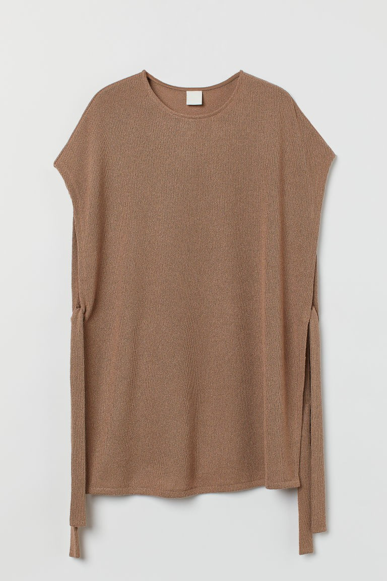 H & M - Tie-detail Sweater Vest - Beige | H&M (US + CA)