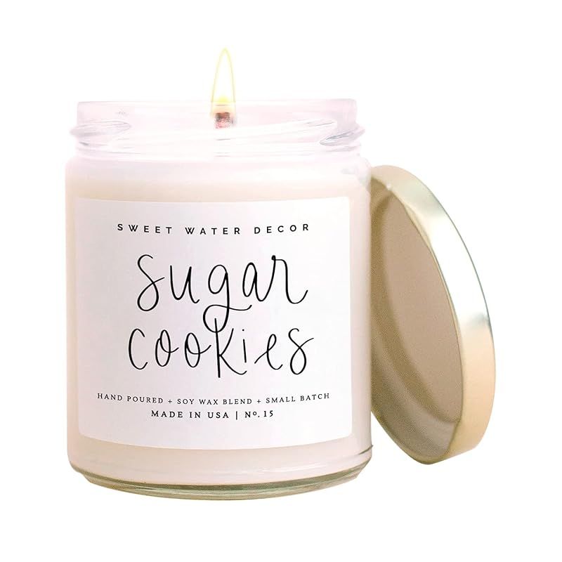 Sweet Water Decor Sugar Cookies Candle | Buttercream Frosting and Vanilla Winter Holiday Scented ... | Amazon (US)