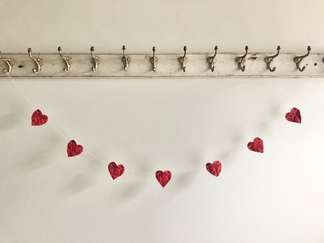 Red Heart Garland/red Heart Bunting/valentine Garland, Handmade Valentines Day Bunting - Etsy | Etsy (US)
