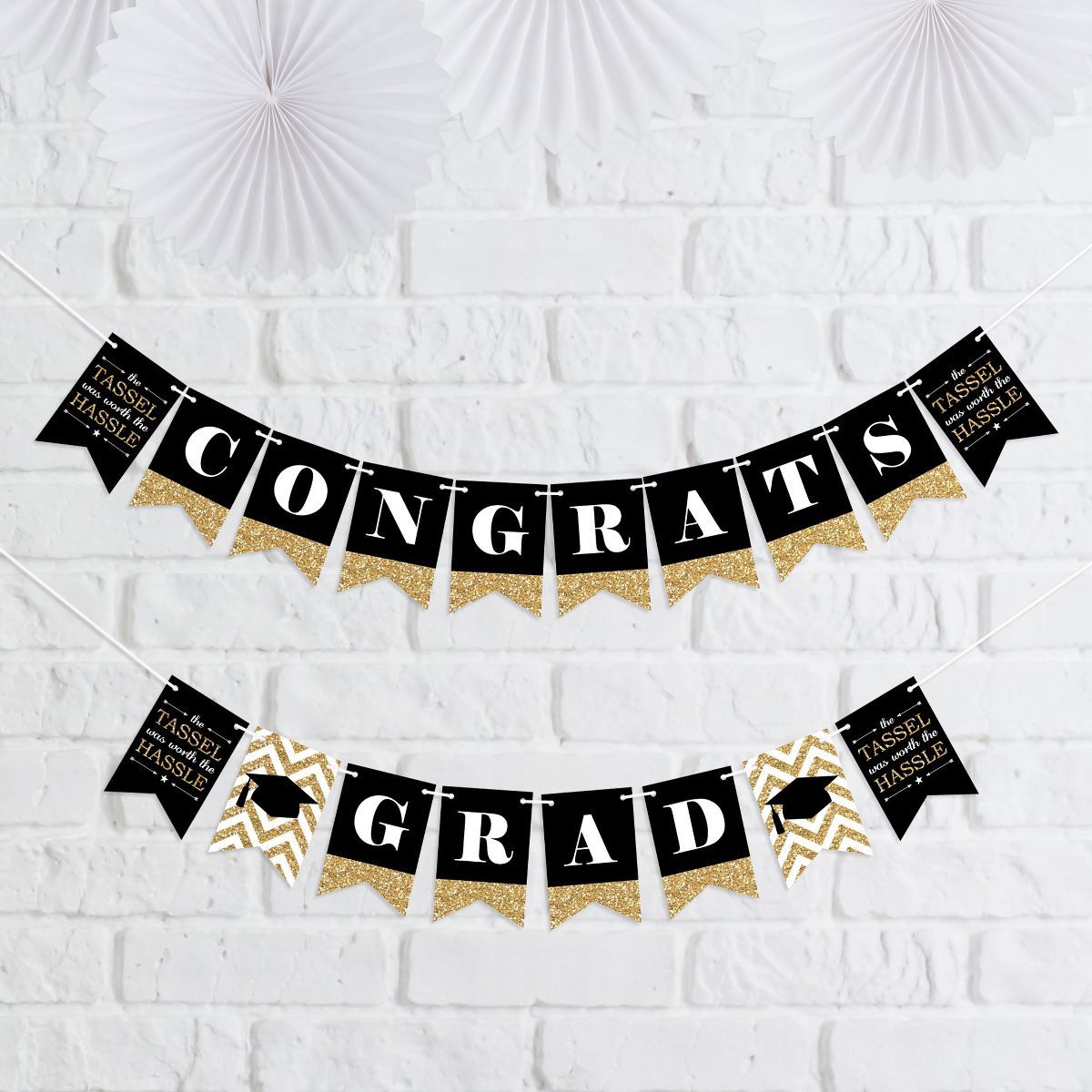 Big Dot of Happiness Tassel Worth The Hassle - Gold - Graduation Party Mini Pennant Banner - Cong... | Target