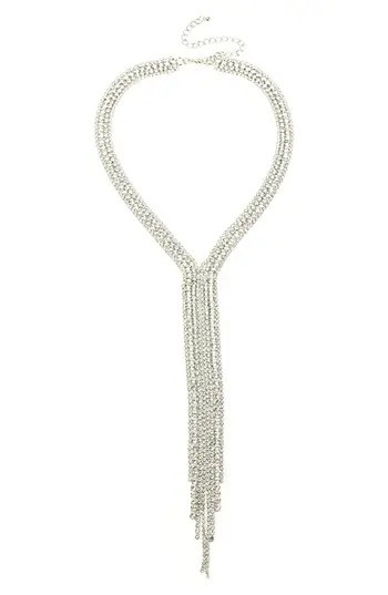 EYE CANDY LOS ANGELES Cindy Long Fringe Necklace in Silver at Nordstrom Rack | Nordstrom Rack