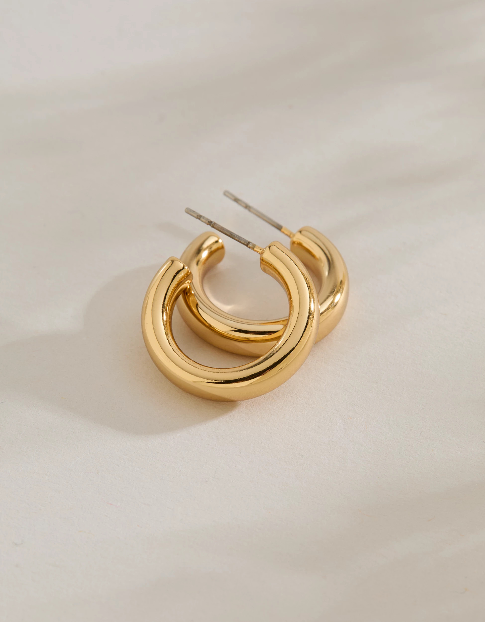 AE Keepers Collection 14K Gold Plated Hoop Earring | American Eagle Outfitters (US & CA)