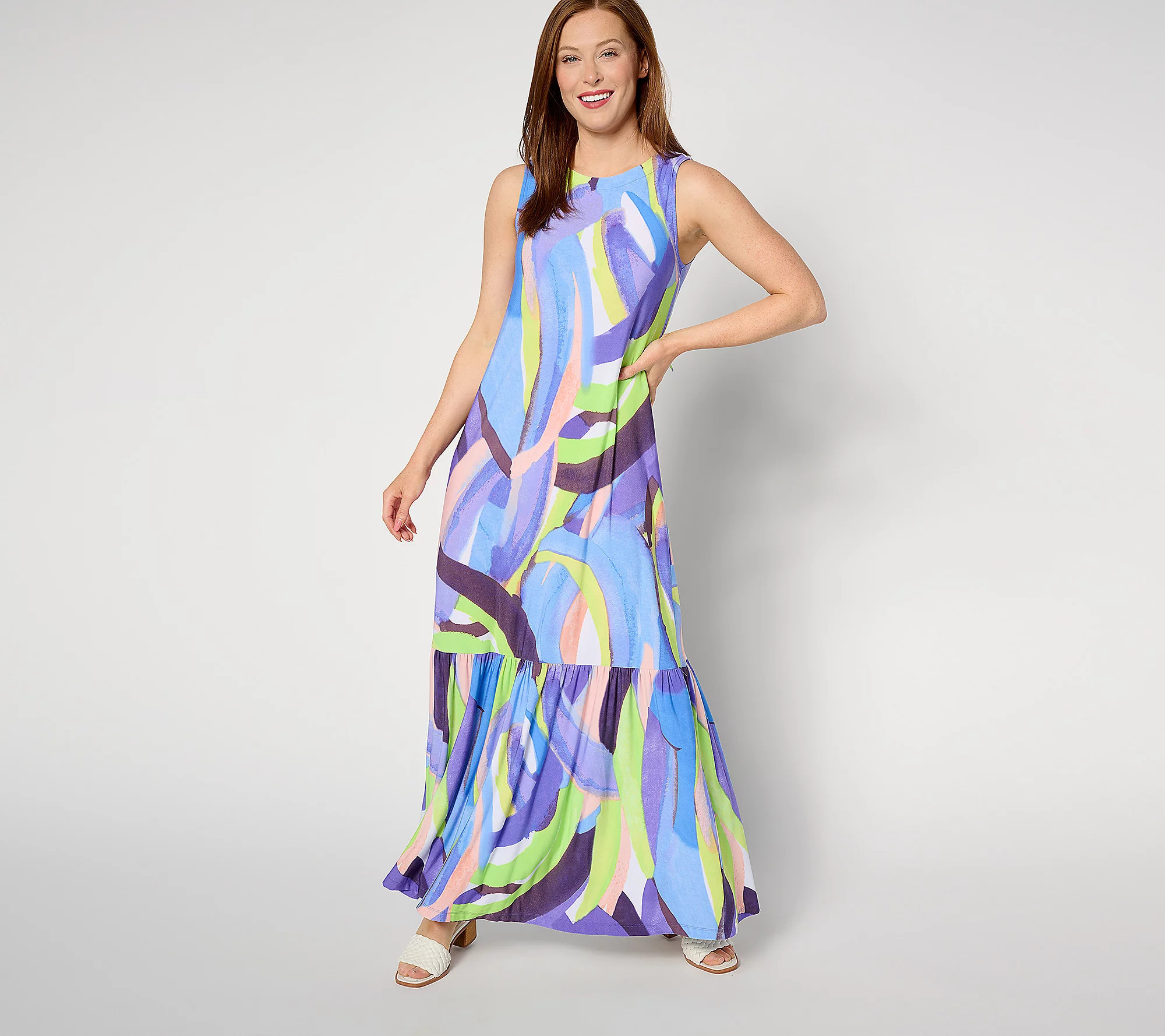 As Is Susan Graver Regular Liquid Knit A-Line Maxi Dress | QVC