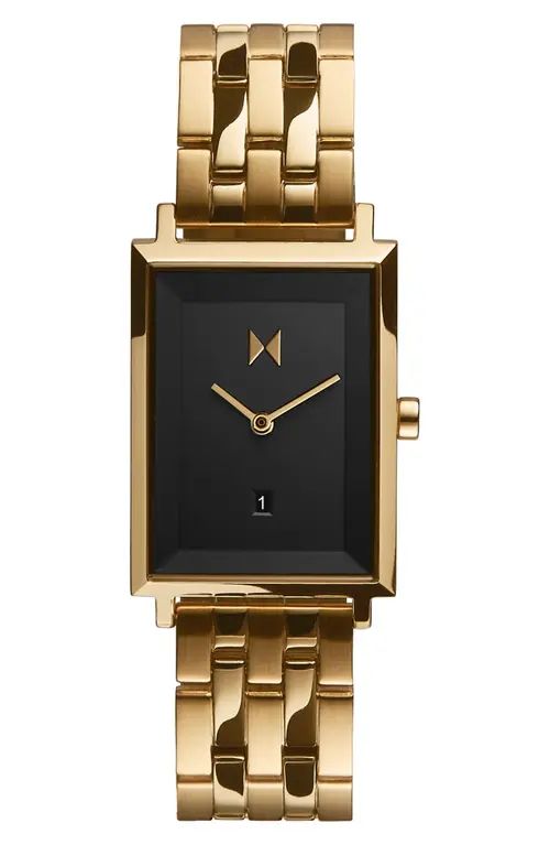 MVMT Signature Square Bracelet Watch, 24mm in Gold/Black/Gold at Nordstrom | Nordstrom