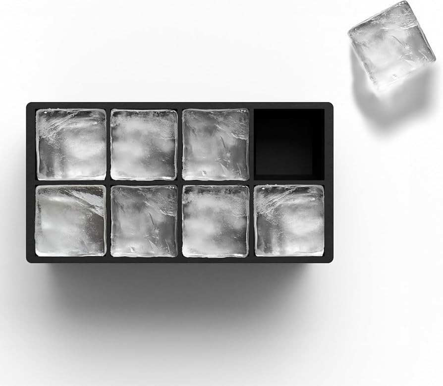 glacio Ice Cube Molds – 2-Pack Silicone Trays for 8 Large Square Cubes – Slow-Melt Ice for Wh... | Amazon (US)