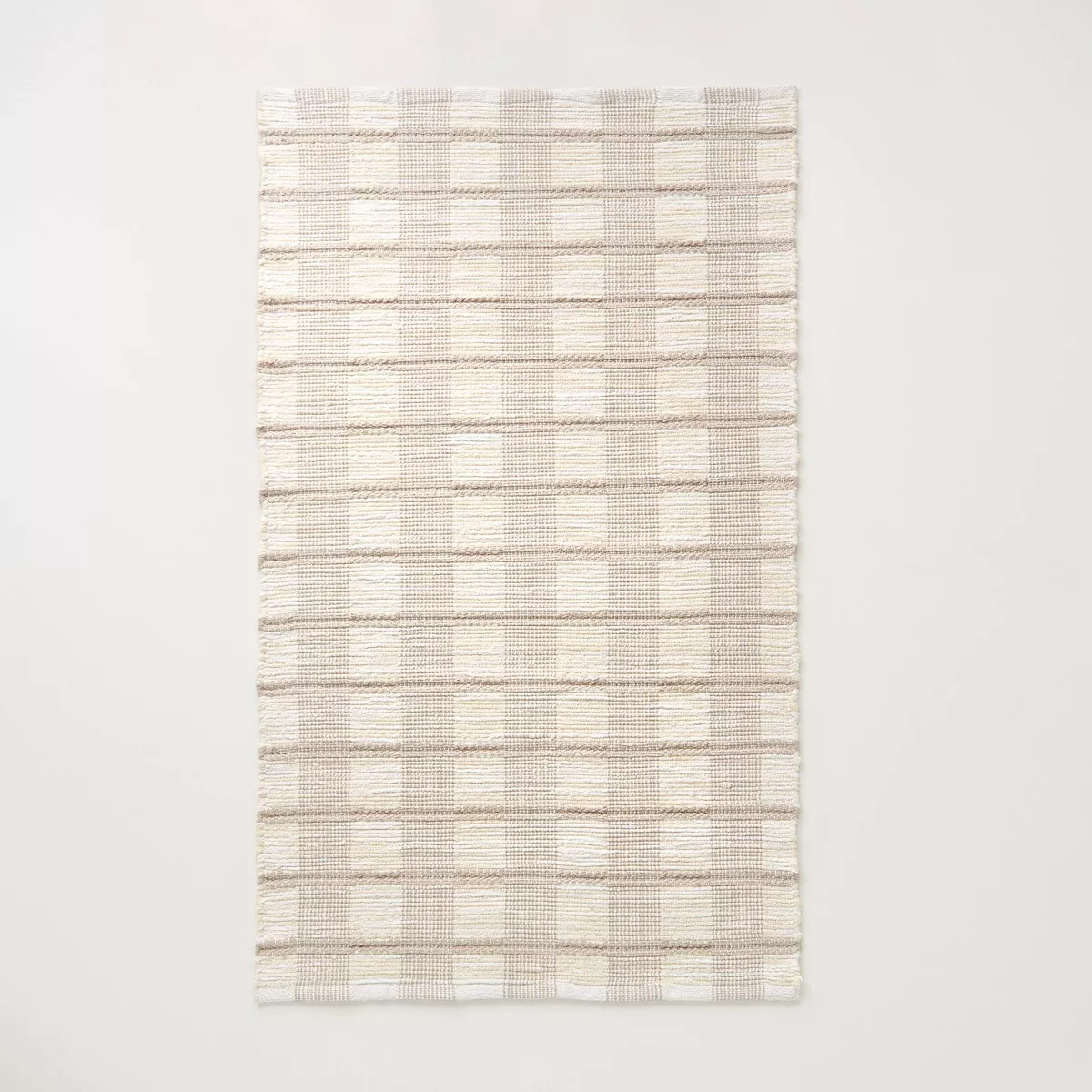 Rib Stripe Plaid Handmade Woven Area Rug Tan/Cream/Khaki - Hearth & Hand™ with Magnolia | Target