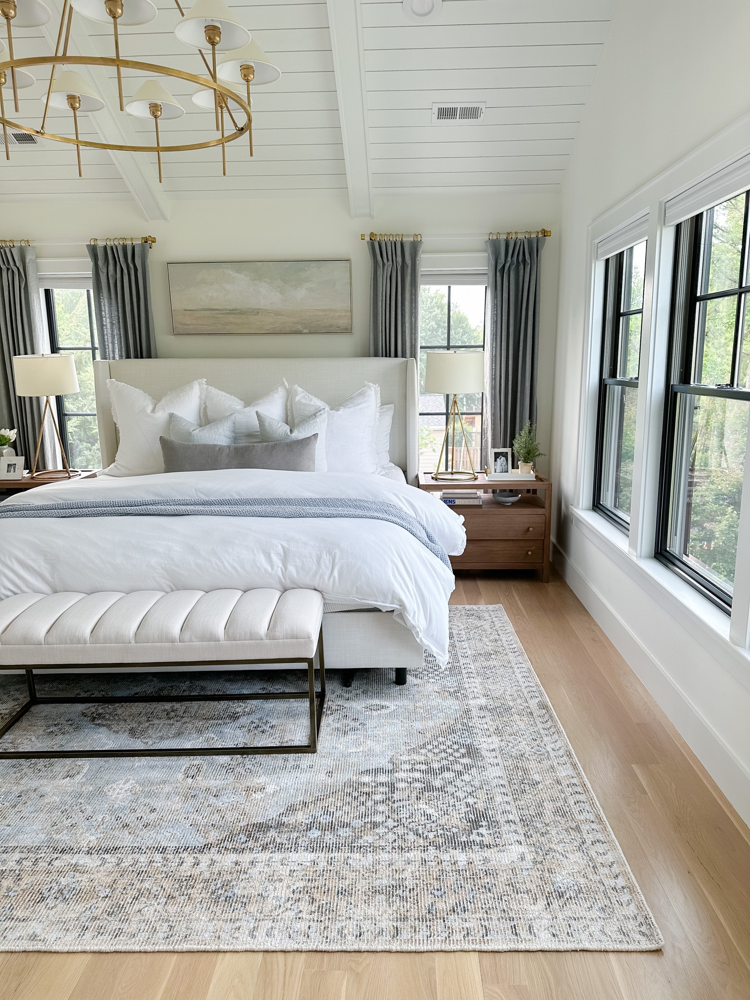 Our chandelier, organic bedding from Boll and Branch, and cream upholstered bench are on sale!pur bedframe is a king size with Zuma White upholstery and we have been really happy with the quality since purchasing it 3 years ago!

#LTKsalealert #LTKstyletip #LTKhome