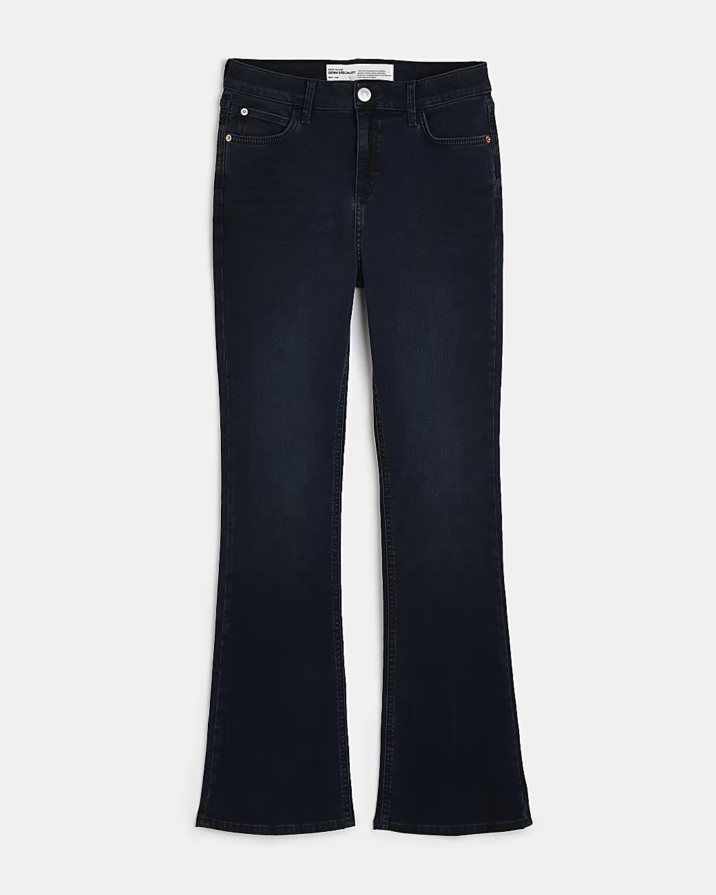 Navy denim mid rise bootcut jeans | River Island (US)