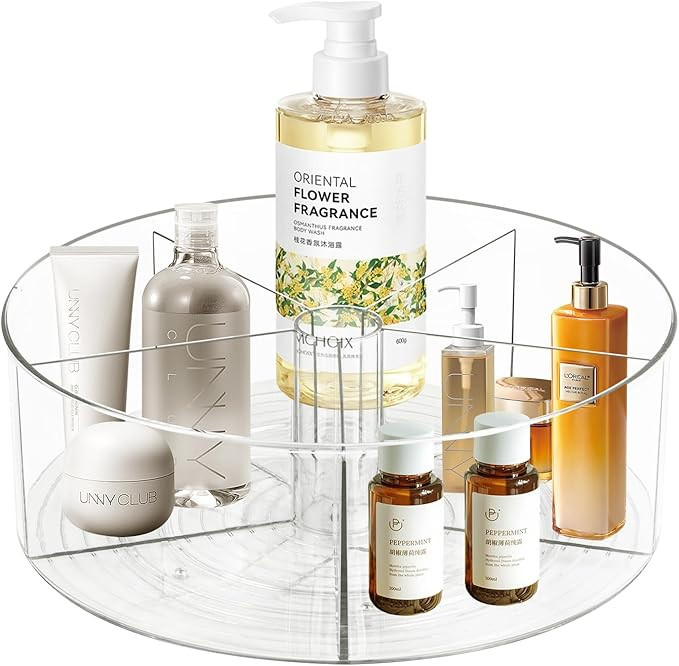 360° Rotating Makeup Organizer 11.5" Clear Turntable Lazy Susan Organizer for Vanity, Bathroom C... | Amazon (US)