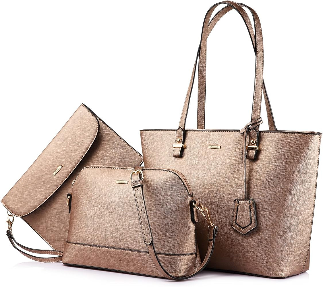 Amazon.com: Handbags for Women Tote Bag Fashion Satchel Purse Set Hobo Shoulder Bags Designer Pur... | Amazon (US)