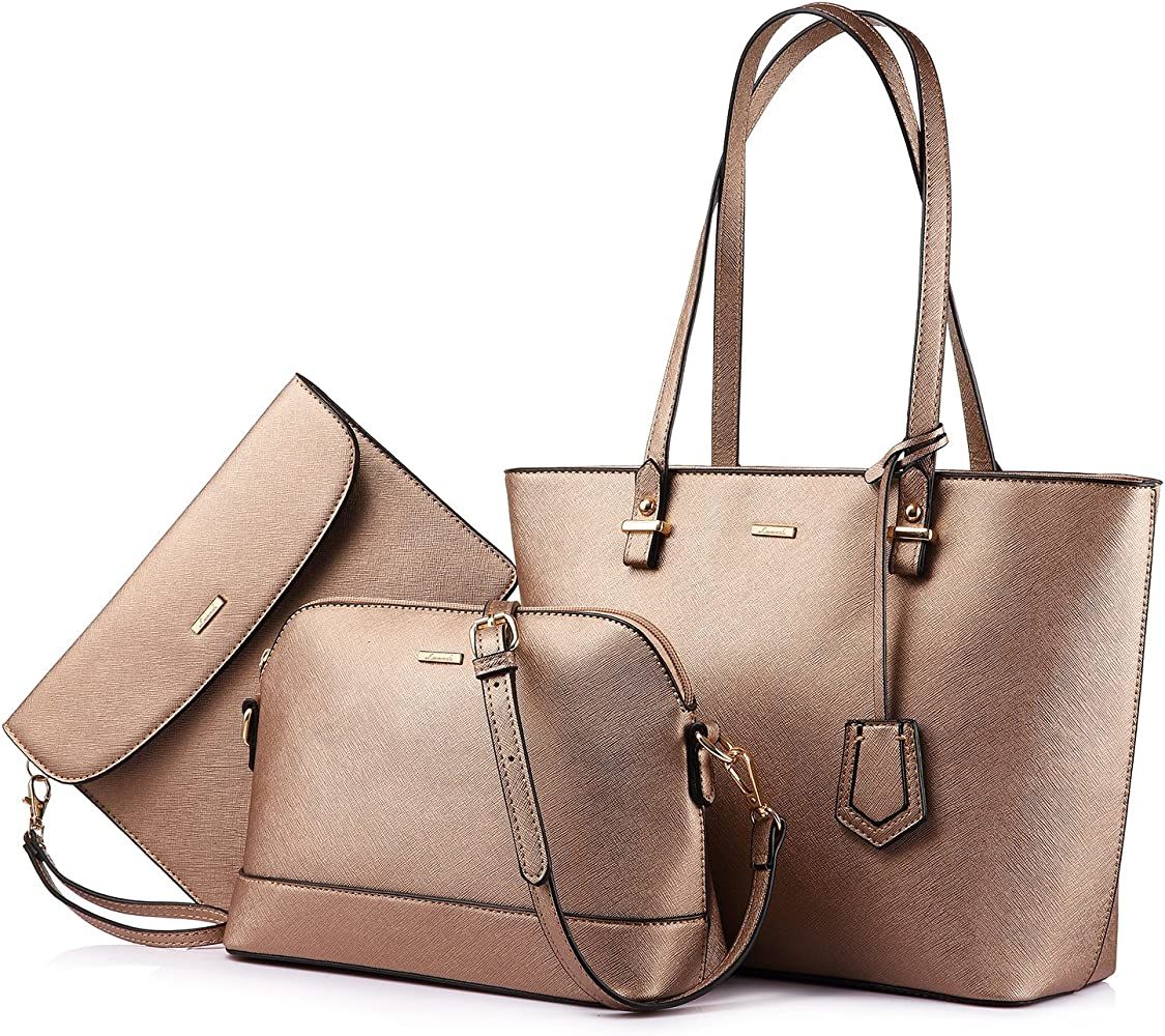 Amazon.com: Handbags for Women Tote Bag Fashion Satchel Purse Set Hobo Shoulder Bags Designer Pur... | Amazon (US)