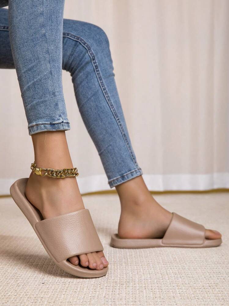 Women's Outdoor Slippers, Couple's Soft Comfortable Indoor Home Slippers, Anti-Slip Bathroom Shower Sandals | SHEIN