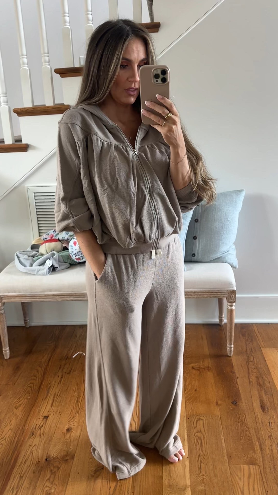 Cutest, softest matching set from Aerie on sale. Wearing size small. Perfect for travel, school drop off mom duty, postpartum, and nursing-friendly.

#LTKFamily #LTKSaleAlert #LTKBump