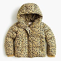 Girls' leopard-print puffer jacket with Primaloft® | J. Crew US