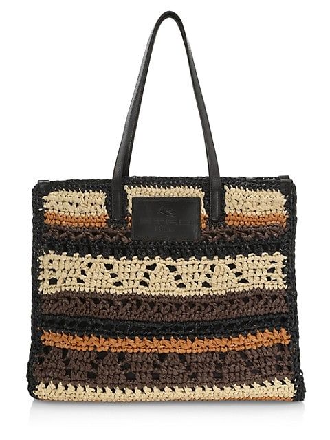 Rafia Striped Globetrotter Tote | Saks Fifth Avenue