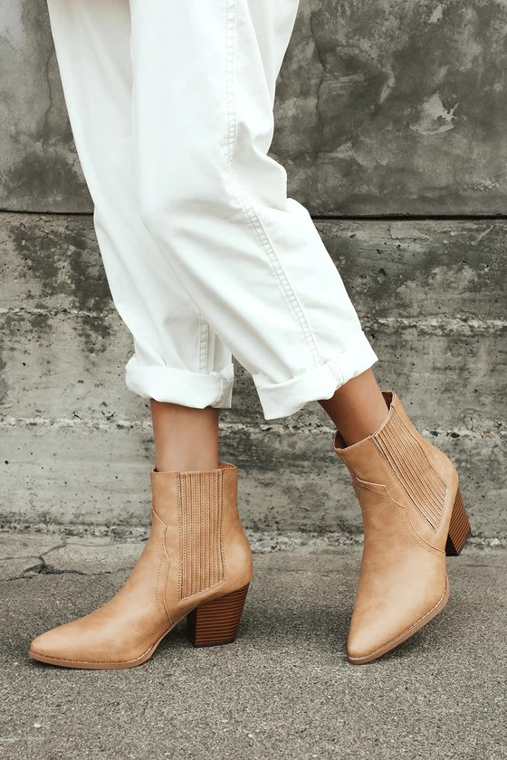 Vaylyn Beige Pointed-Toe Mid-Calf Boots | Lulus (US)