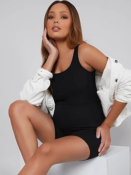 Floerns Women's Maternity Scoop Neck Sleeveless Tank Top Short Jumpsuits | Amazon (US)