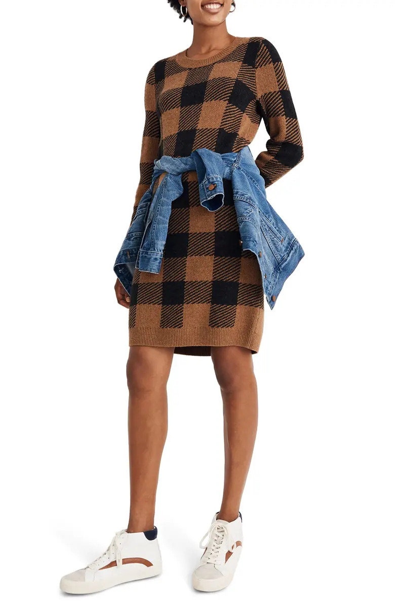 Buffalo Check Long Sleeve Sweater Dress | Nordstrom