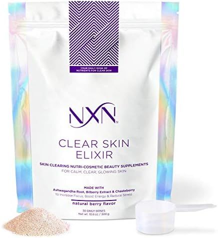 NxN Acne Elixir Supplement with Zinc, Chromium, Ashwagandha, Bilberry & Vitamins C, E, A, B5 - Ho... | Amazon (US)