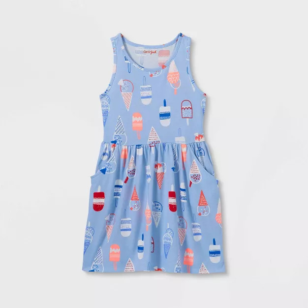 Girls' Printed Sleeveless Knit Dress - Cat & Jack™ | Target