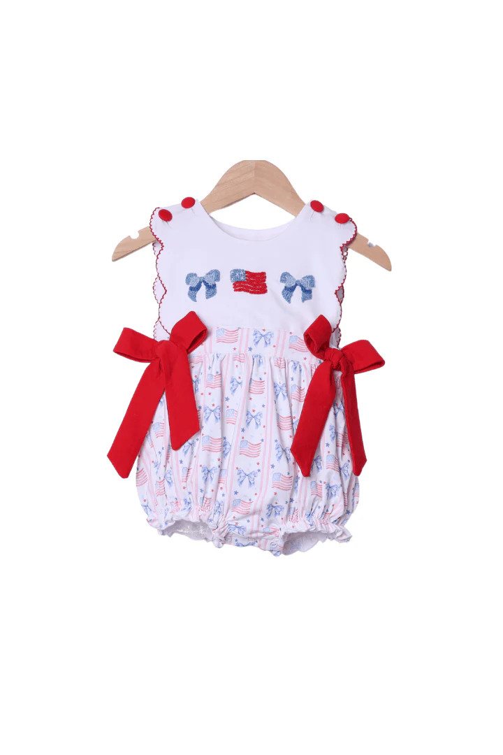 French Knot Flag and Bow Bubble | The Smocked Flamingo