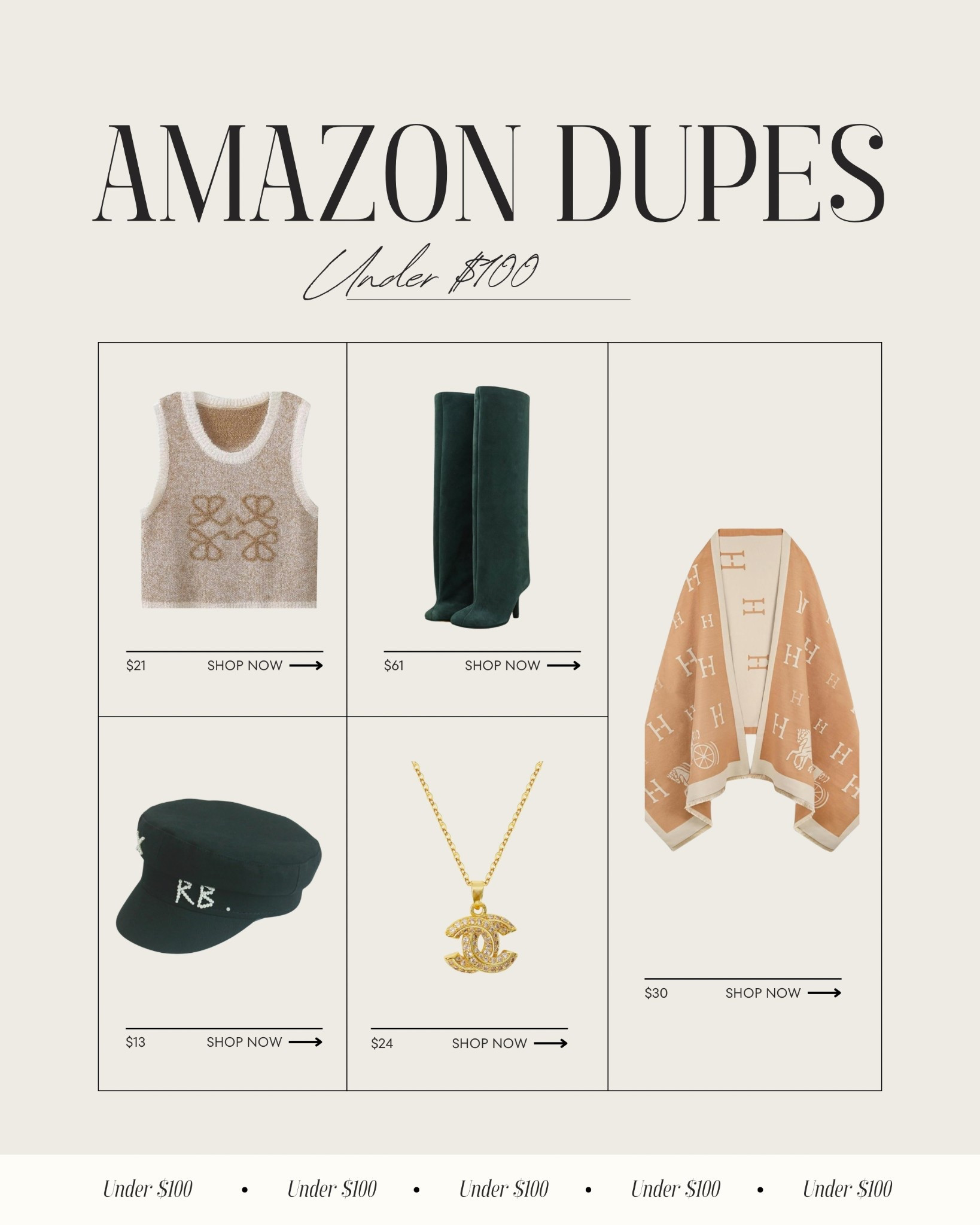 Designer look for less on Amazon! 

#LTKFindsUnder100 #LTKGiftGuide #LTKootd