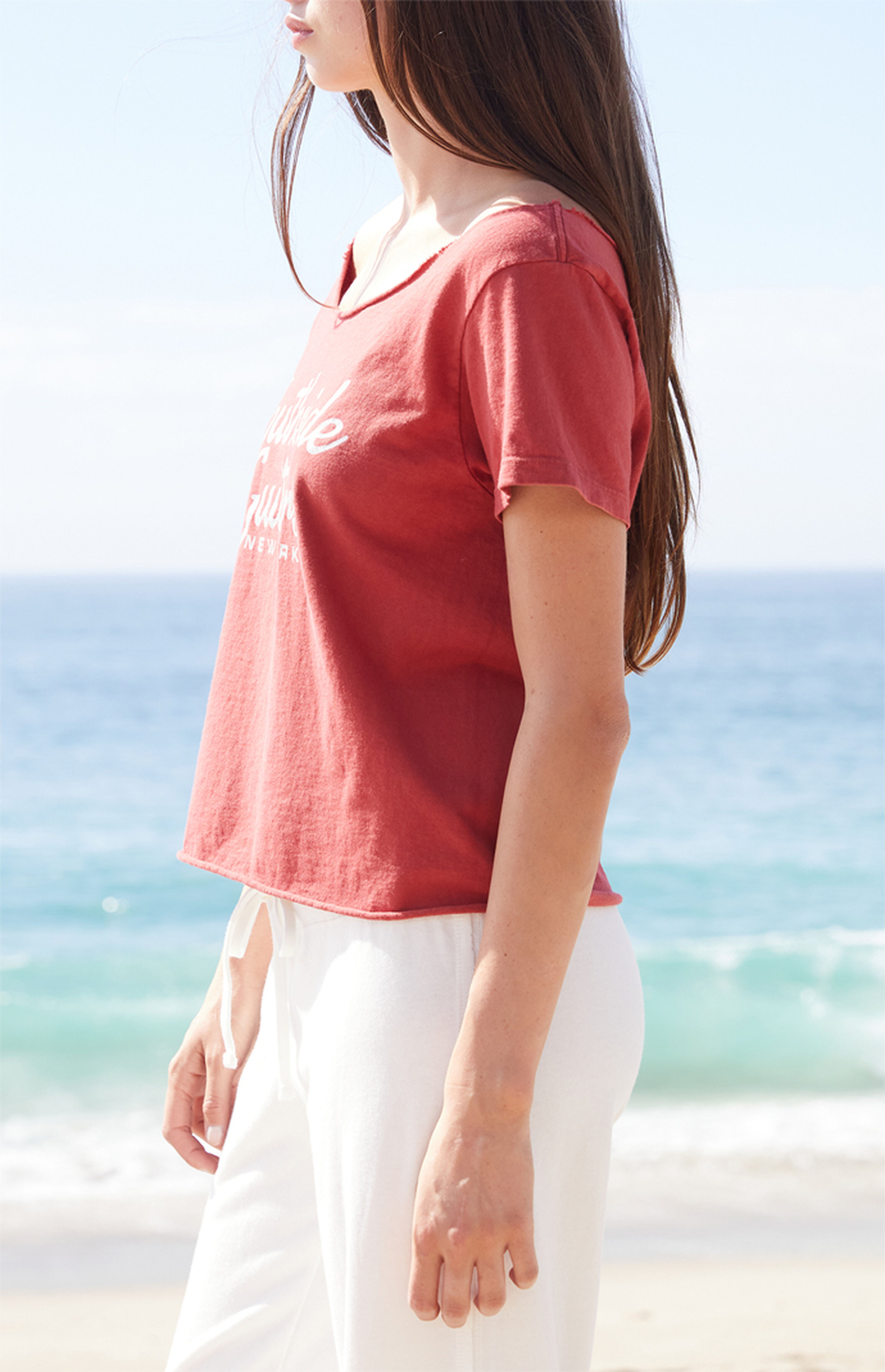 John Galt Red Southside Guitars Off-The-Shoulder Top | PacSun