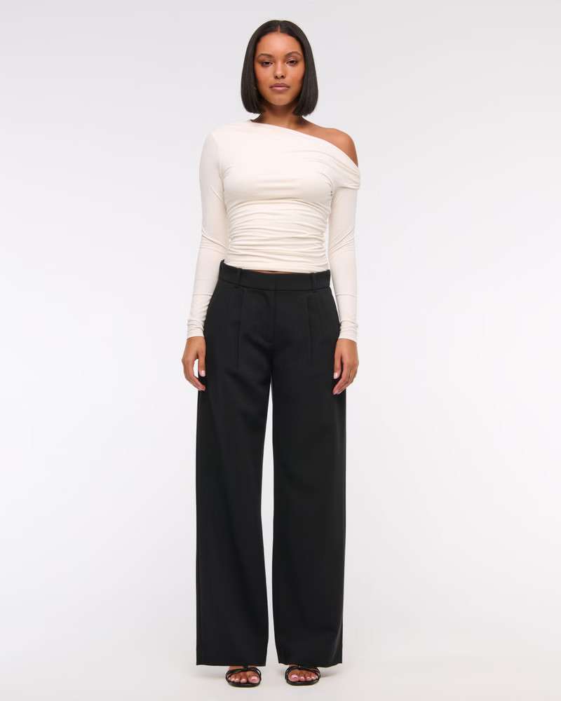 A&F Sloane Low Rise Tailored Wide Leg Pant | Abercrombie & Fitch (UK)