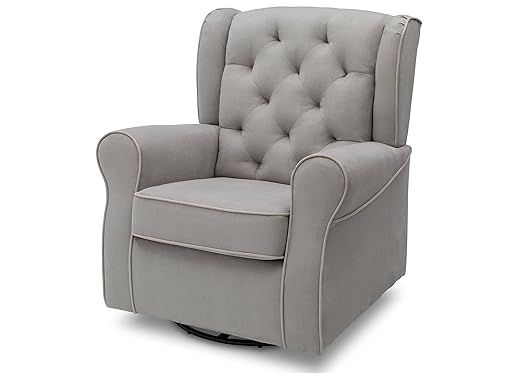Delta Children Emerson Upholstered Glider Swivel Rocker Chair, Dove Grey with Soft Grey Welt | Amazon (US)