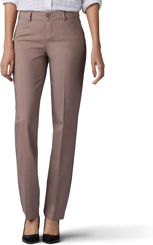 Lee Women's Secretly Shapes Regular Fit Straight Leg Pant | Amazon (US)