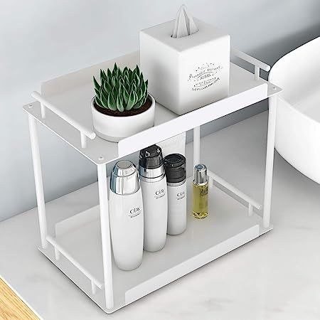 FLE Bathroom Organizer Countertop,2 Tier Bathroom Counter Organizer Kitchen Spice Rack Cosmetic O... | Amazon (US)