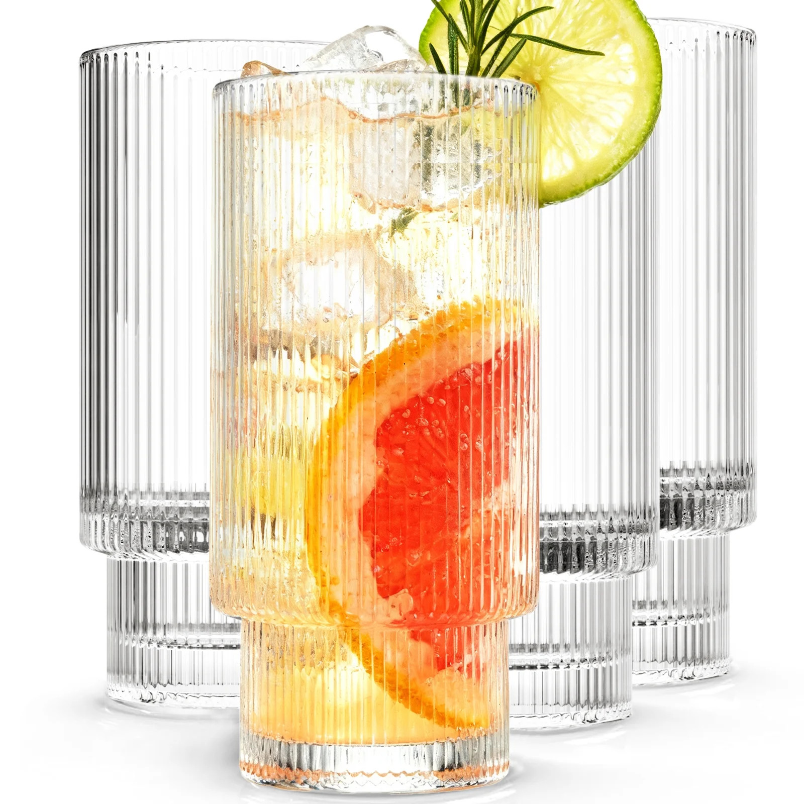 Glass Cups: Drinking Glasses Set of 8, 11+7oz Cocktail Glasses, Vintage Glassware, Whiskey Glasse... | Walmart (US)