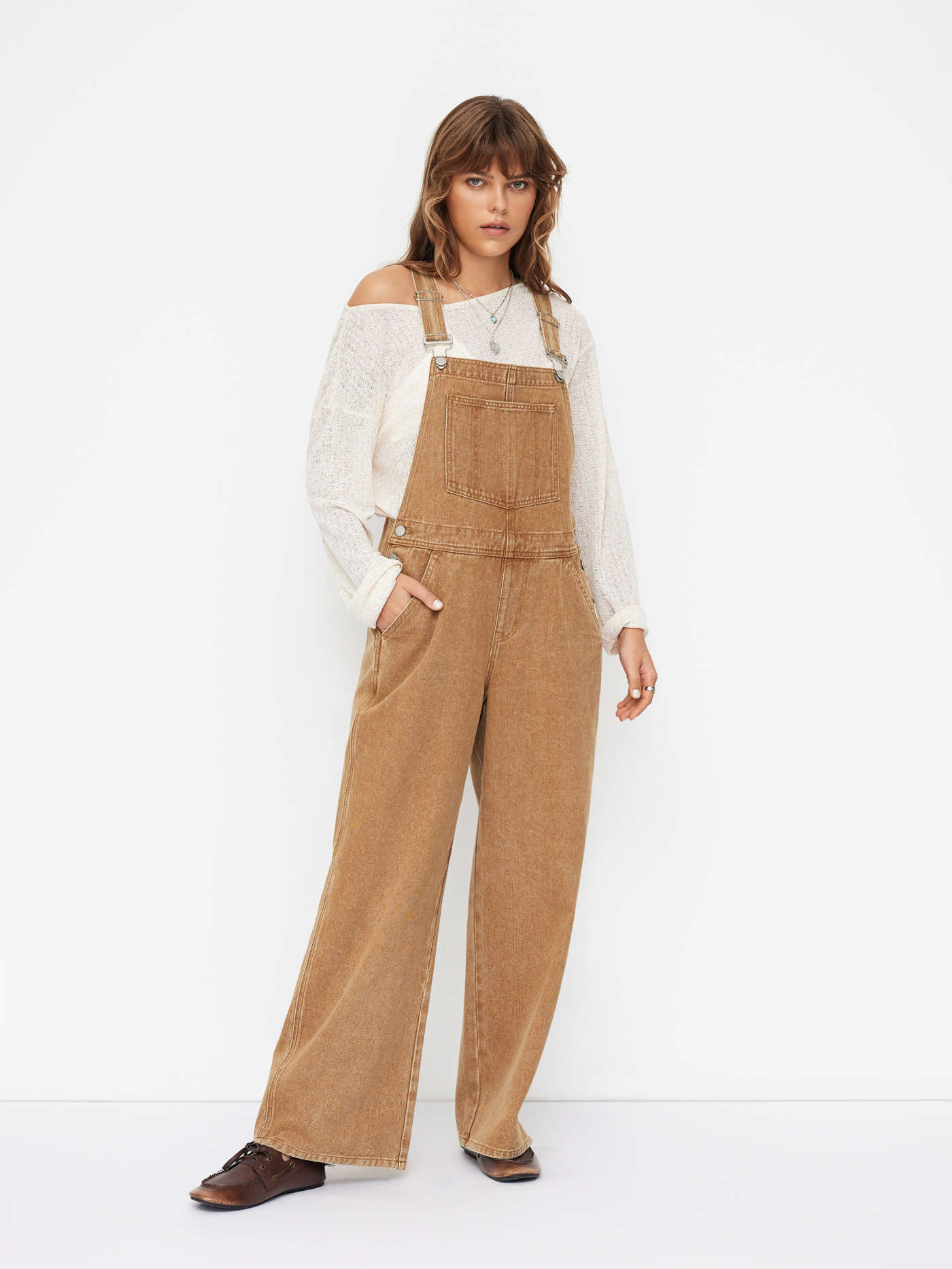 Denim Denim Buckle Up Wide Leg Overalls For Daily Casual | Cider