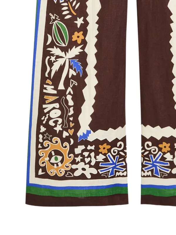 ALEMAIS Maroc Printed Trousers | Brown | FARFETCH | Farfetch Global