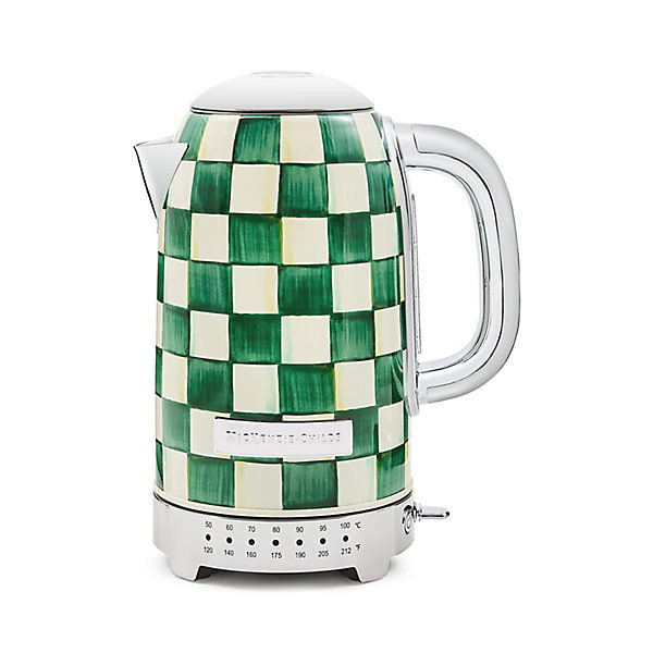 MacKenzie-Childs Emerald Check Electric Kettle | MacKenzie-Childs