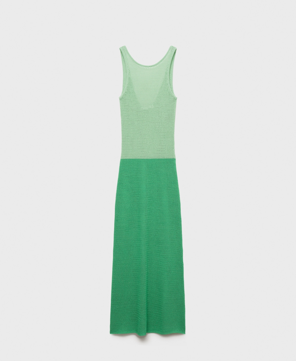 Mango Women's Long Two-Tone Crochet Dress - Green | Macy's
